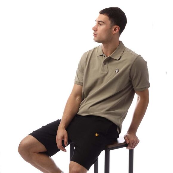 Lyle & Scott Mens Plain Natural Dyed Polo Shirt / Beige